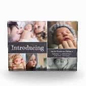 Einführung Baby Foto Collage Geburtshinweis (Vorderseite)