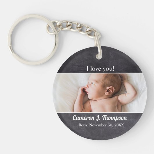 Einführung Baby Foto Personalisiert verschenken Schlüsselanhänger (Vorderseite)