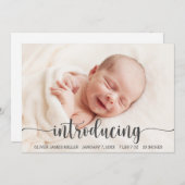 Einführung Baby - Geburtshilfekarte Ankündigung (Vorne/Hinten)