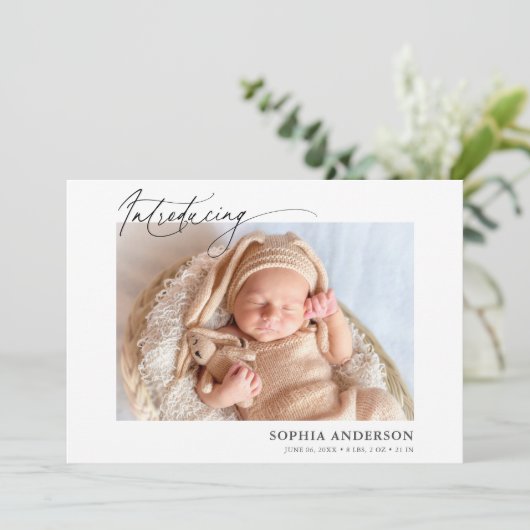 Einführung der Ankündigung von Skript-Foto (Stehend Vorderseite)