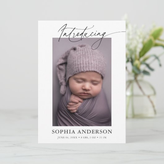 Einführung der Ankündigung von Skript-Foto (Stehend Vorderseite)