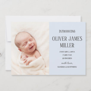 Einführung der Baby Birth Announcement Foto Card Ankündigung