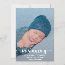 Einführung der Baby Birth Announcement Foto Card Ankündigung