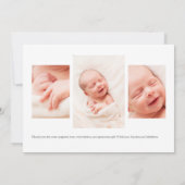 Einführung der Baby Birth Announcement Foto Collag Ankündigung (Rückseite)