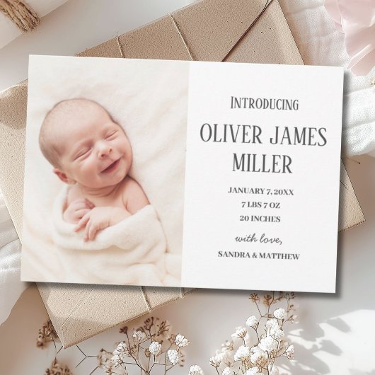 Einführung der Baby Birth Announcement Foto Collag Ankündigung