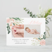 Einführung der blütenrosa Blumengeburt mit mehrere Ankündigung (Stehend Vorderseite)