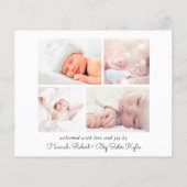 Einführung der Frühgeburtsankündigung für ein mini (Rückseite)