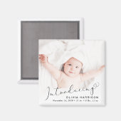 Einführung der Geburtsankündigung von Foto Magnet (Vorderseite/Rückseite)