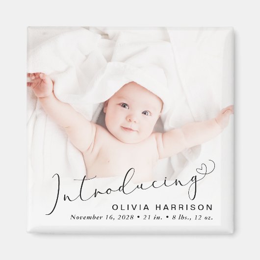 Einführung der Geburtsankündigung von Foto Magnet (Vorne)