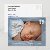 Einführung der neuen Baby-Ankündigung Postkarte (Vorne/Hinten)