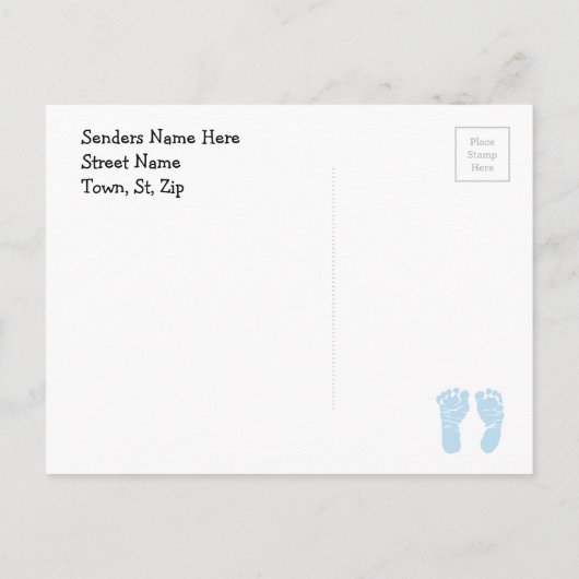 Einführung der neuen Baby Boy Ankündigung Postkart (Rückseite)