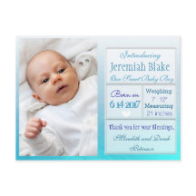 Einführung der neuen Baby Boy Ankündigung Postkart