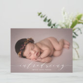 Einführung des Foto-Overlays Birth Ankündigung (Stehend Vorderseite)