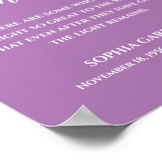 Einführung des Lichts bleibt Kostenvoranschlag-Ged Poster (Ecke)