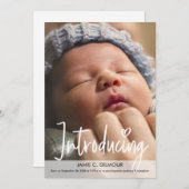 Einführung des neuen Baby Modern Script Custom Fot Dankeskarte (Vorne/Hinten)