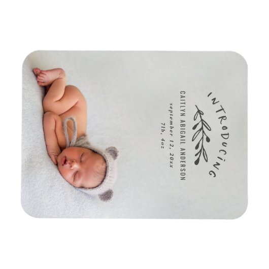 Einführung einer Geburtsankündigung für Zweigstell Magnet (Horizontal)