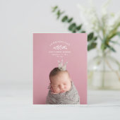 Einführung einer Geburtsankündigung für Zweigstell Postkarte (Stehend Vorderseite)