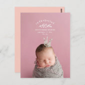 Einführung einer Geburtsankündigung für Zweigstell Postkarte (Vorne/Hinten)