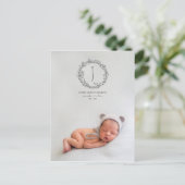 Einführung einer Geburtsankündigung für Zweigstell Postkarte (Stehend Vorderseite)