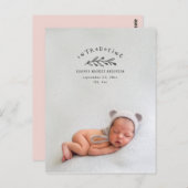 Einführung einer Geburtsankündigung für Zweigstell Postkarte (Vorne/Hinten)