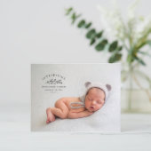 Einführung einer Geburtsankündigung für Zweigstell Postkarte (Stehend Vorderseite)