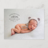 Einführung einer Geburtsankündigung für Zweigstell Postkarte (Vorderseite)