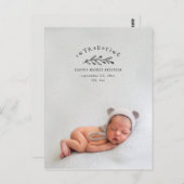 Einführung einer Geburtsankündigung für Zweigstell Postkarte (Vorne/Hinten)