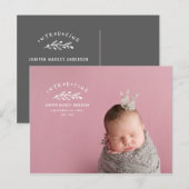 Einführung einer Geburtsankündigung für Zweigstell Postkarte (Vorne/Hinten)