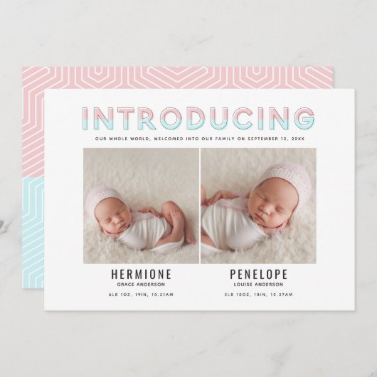 Einführung einer grafischen, modernen Zwillingsank Ankündigung (Vorne/Hinten)