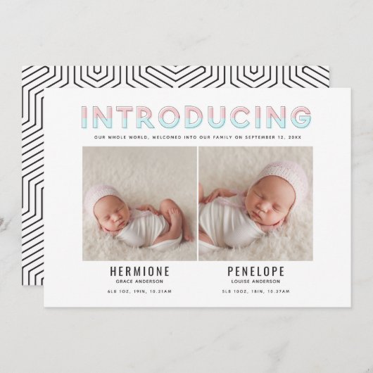 Einführung einer grafischen, modernen Zwillingsank Ankündigung (Vorne/Hinten)