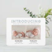 Einführung einer grafischen, modernen Zwillingsank Ankündigung (Stehend Vorderseite)