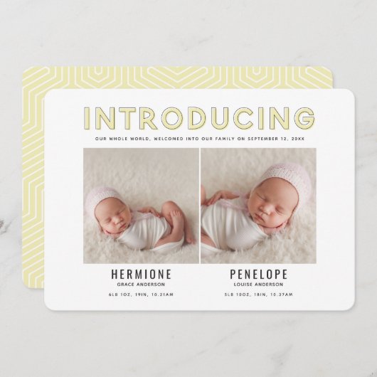 Einführung einer grafischen, modernen Zwillingsank Ankündigung (Vorne/Hinten)