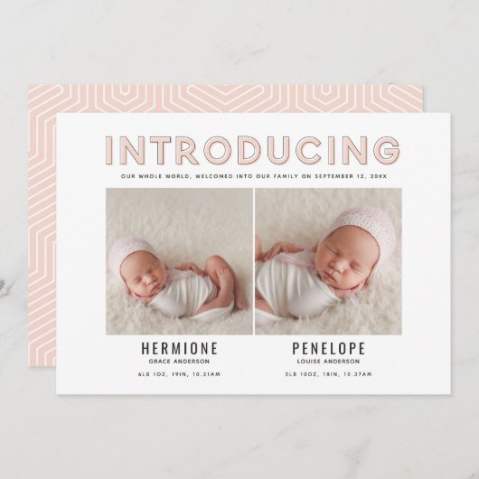 Einführung einer grafischen, modernen Zwillingsank Ankündigung (Vorne/Hinten)