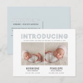 Einführung einer grafischen, modernen Zwillingsank Einladungspostkarte (Vorne/Hinten)