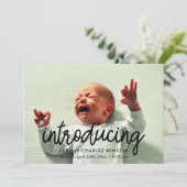 Einführung - Einfache Geburtsankündigung Fotokarte Ankündigung (Stehend Vorderseite)