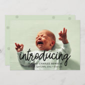Einführung - Einfache Geburtsankündigung Fotokarte Ankündigung (Vorne/Hinten)