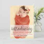 Einführung - Geburtsankündigung Ankündigung (Stehend Vorderseite)