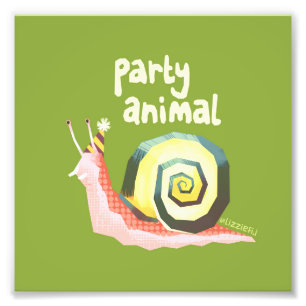 Einführung grünes Party Schnecke kleine Kunstdruck Fotodruck
