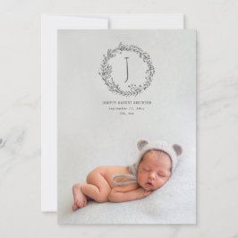 Einführung handgezeichneter Zweig-Foto-Geburt Ankündigung