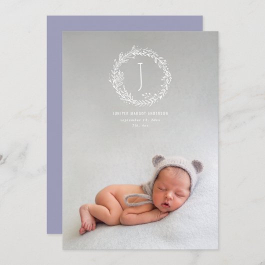 Einführung handgezeichneter Zweig-Foto-Geburt Ankündigung (Vorne/Hinten)