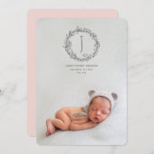 Einführung handgezeichneter Zweig-Foto-Geburt Ankündigung (Vorne/Hinten)