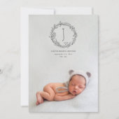 Einführung handgezeichneter Zweig-Foto-Geburt Ankündigung (Vorderseite)