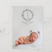 Einführung handgezeichneter Zweig-Foto-Geburt Ankündigung (Vorne/Hinten)