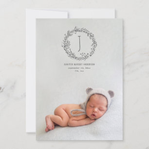 Einführung handgezeichneter Zweig-Foto-Geburt Ankündigung