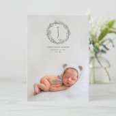 Einführung handgezeichneter Zweig-Foto-Geburt Ankündigung (Stehend Vorderseite)