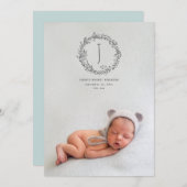 Einführung handgezeichneter Zweig-Foto-Geburt Ankündigung (Vorne/Hinten)