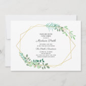 Einführung in die geometrische und grüne Babydusch Einladung (Vorderseite)