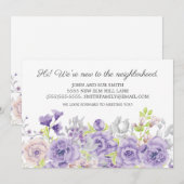 Einführung in die neue Nachbarschaft Lila Aquarell Ankündigung (Vorne/Hinten)