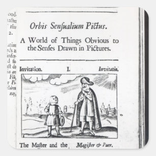 Einführung in "Orbis Sensualium Pictus" Quadratischer Aufkleber