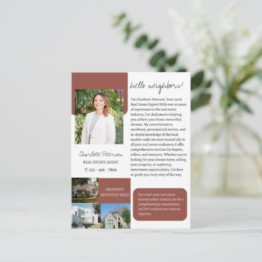 Einführung in Real Anwesen Agent Postkarte (Stehend Vorderseite)